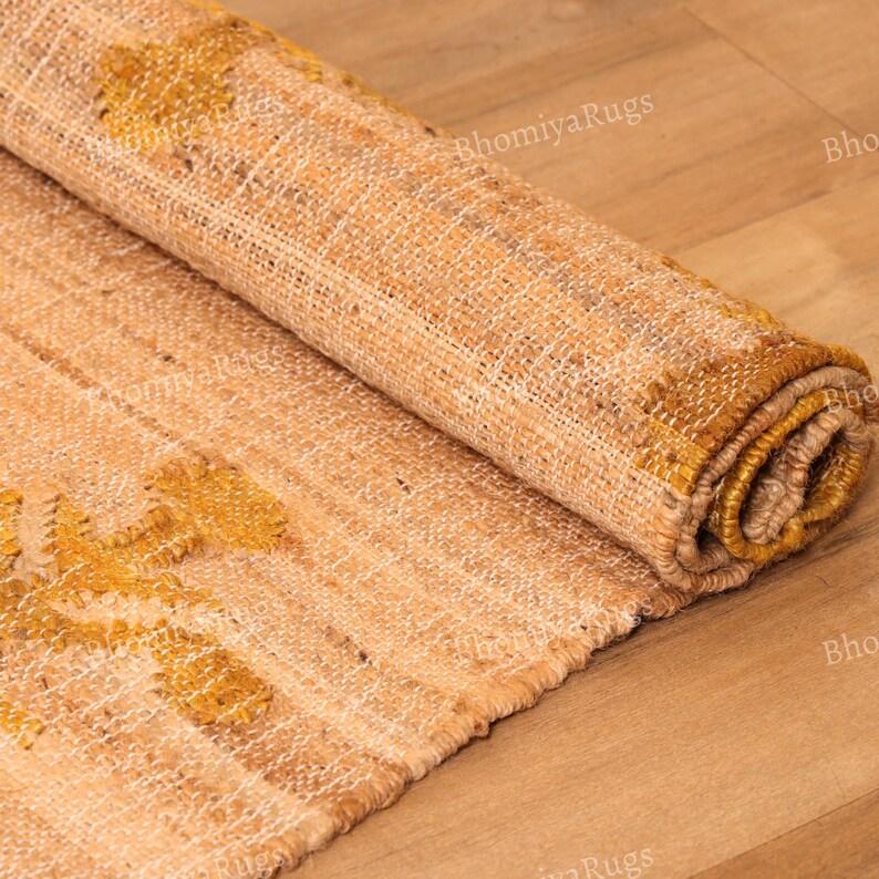 Handgefertigter Teppich aus Jute und Baumwolle im Boho-Stil Bild 9