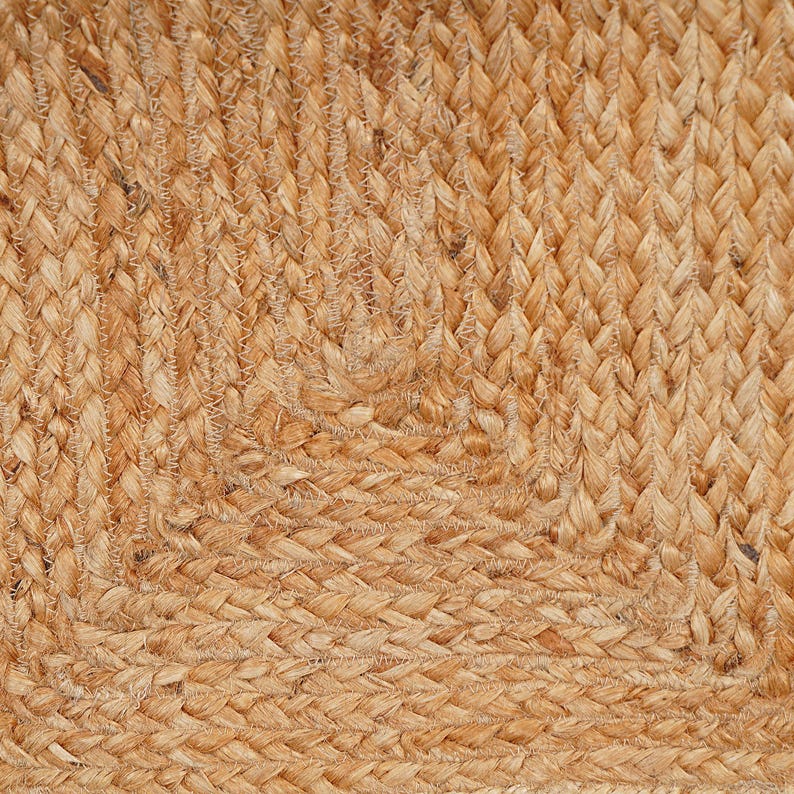 8x10 Handmade Natural Jute Rug, Solid Border Jute Rug, Custom Size Rug
