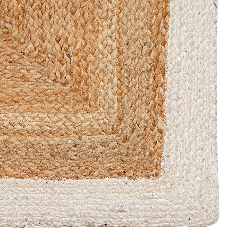 8x10 Handmade Natural Jute Rug, Solid Border Jute Rug, Custom Size Rug