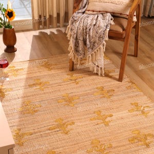 Handgefertigter Teppich aus Jute und Baumwolle im Boho-Stil Bild 3