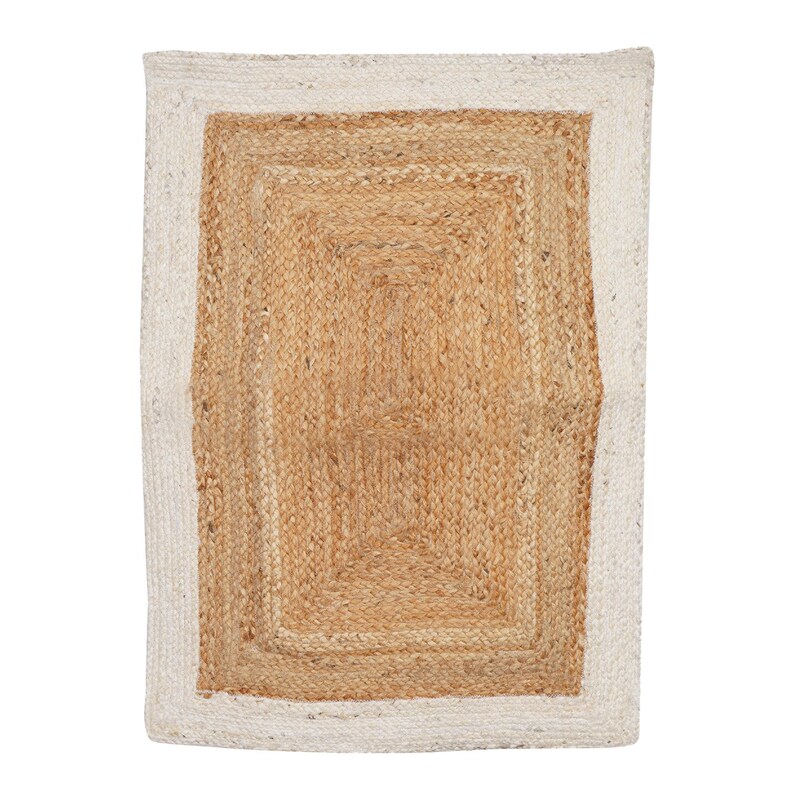 8x10 Handmade Natural Jute Rug, Solid Border Jute Rug, Custom Size Rug