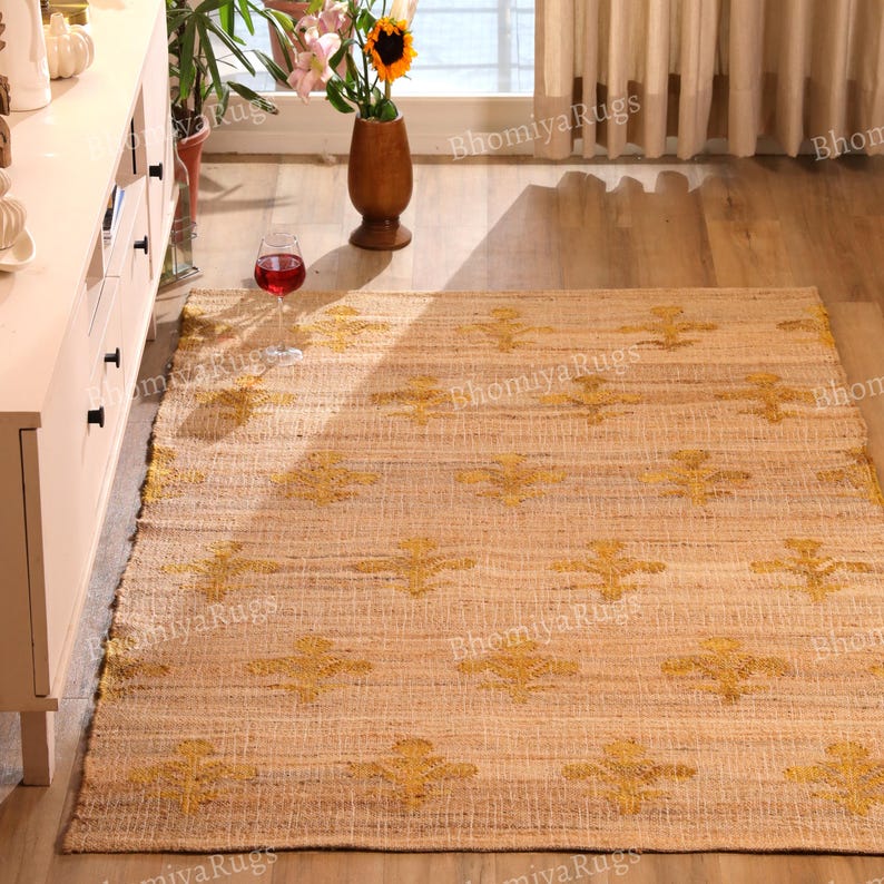 Handgefertigter Teppich aus Jute und Baumwolle im Boho-Stil Bild 8