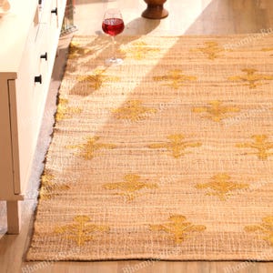 Handgefertigter Teppich aus Jute und Baumwolle im Boho-Stil Bild 4