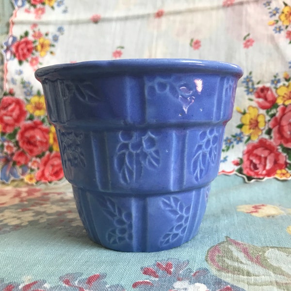 Little Blue Ceramic Vintage Planter