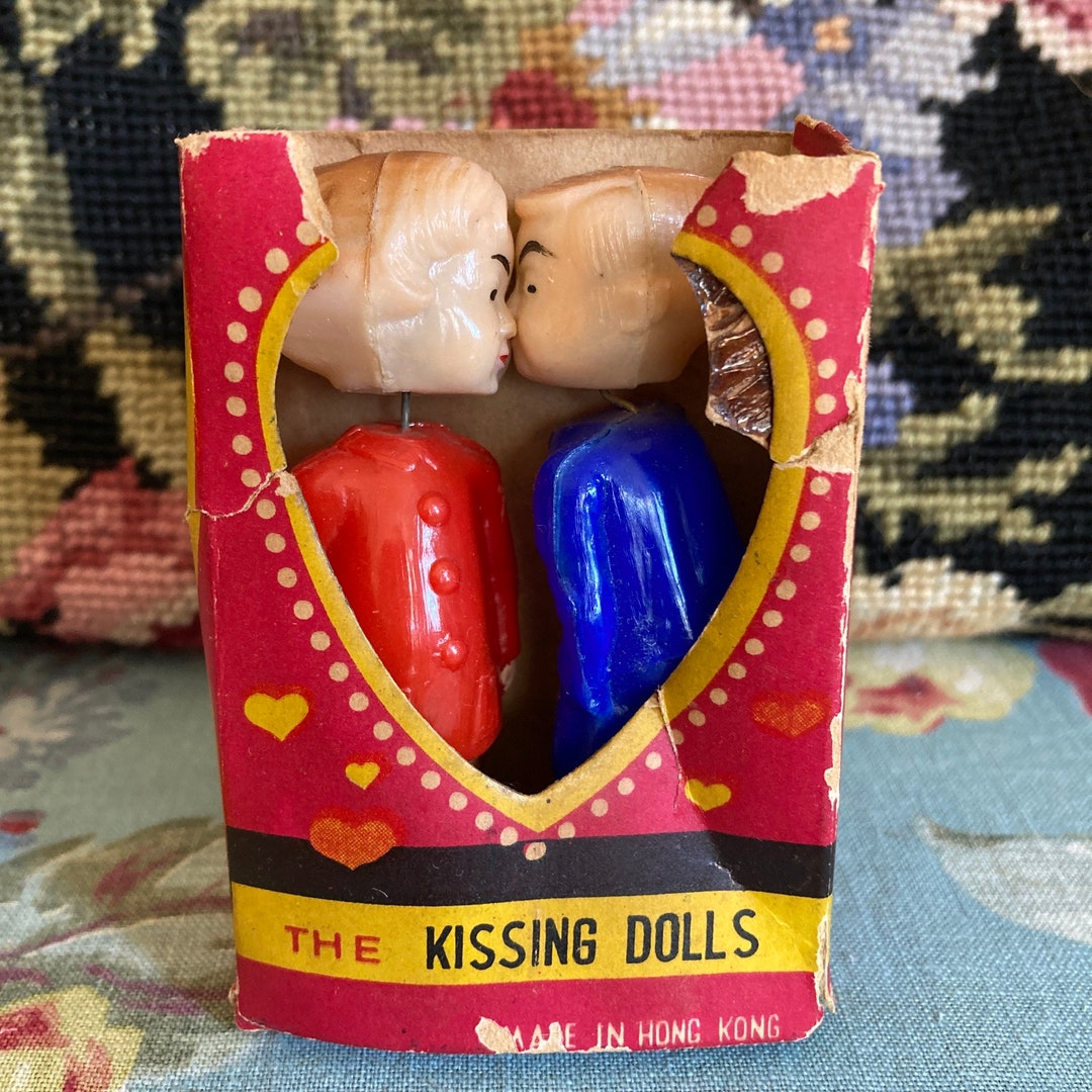 Hard Plastic Kissing Couple Original Box Etsy