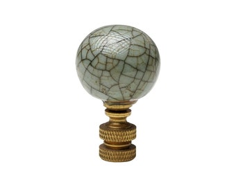 Celadon Crackle Porcelain Ball Table Lamp Finial 2&quot;