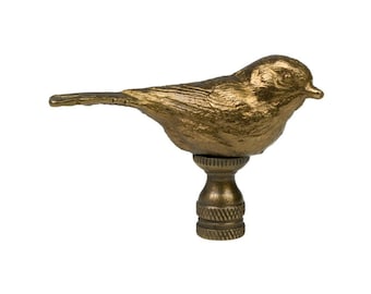 Brass Sparrow Bird Table Lamp Finial 2"