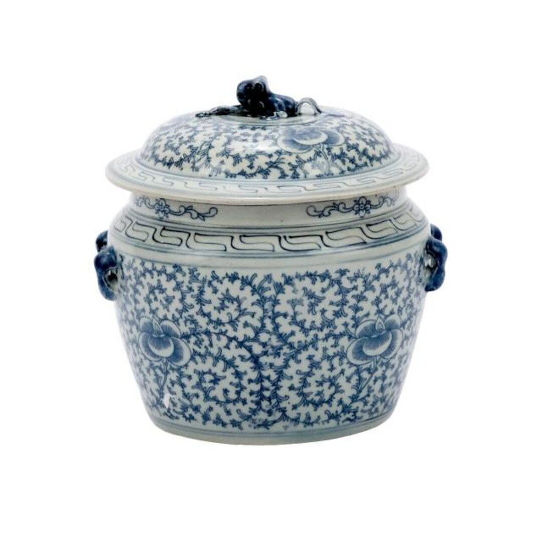 Blue and White Porcelain Porcelain Rice Jar 9