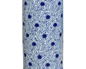 Chinese Blue and White Lotus Motif Porcelain Umbrella Stand 18"