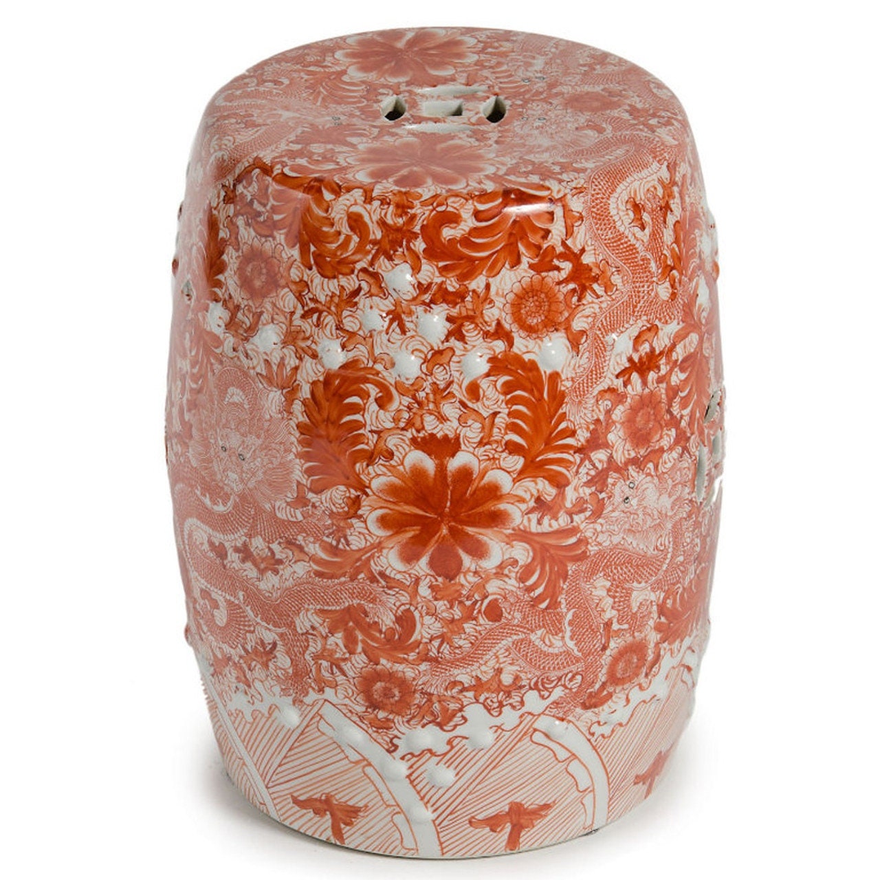 Orange ceramic 2024 garden stool