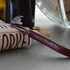 Custom Laser Engraved Two Hinge Corkscrew/Waiters Key/Bottle Opener
