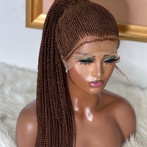 ready to ship handmade full lace shuku braided wig for black women.