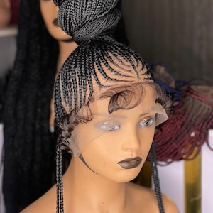 Ready to ship handmade full lace shuku braided wig, gift for black women.