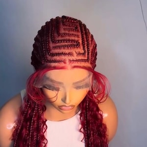 Ready to ship handmade full lace braided wig/ protective style wig/wig for black women .