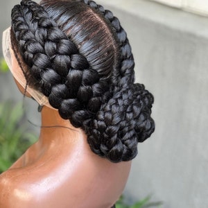 Ready to Ship Handmade All Back Full Lace Cornrow Braided Wig - Etsy