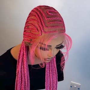 Ready to ship handmade full lace braided wig/ protective style wig/wig for black women .
