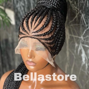 ready to ship handmade full lace shuku braided wig for black women.