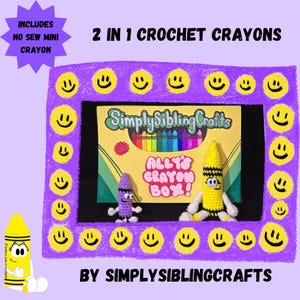 Paquete de patrones 2 en 1 de crochet crayons