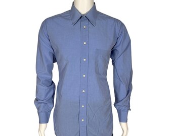 Vintage Burberry London Mens Light Blue Button Down Dress Shirt 16.5/35 USA