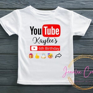 Childrens Custom YouTube inspired Birthday Shirt.