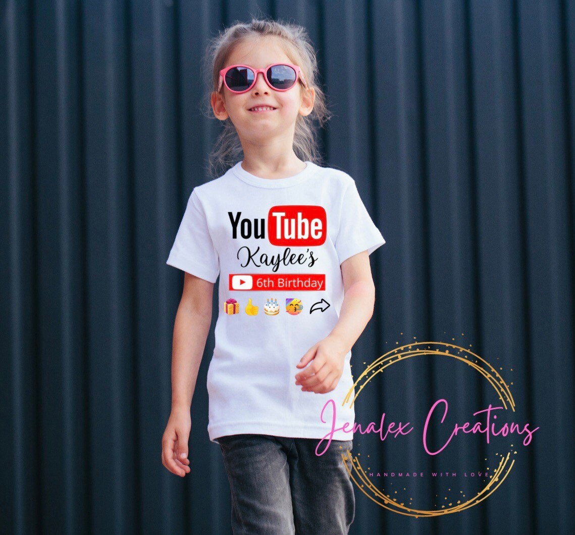 Buy Childrens Custom Youtube Inspired Birthday Shirt. Online in India - Etsy