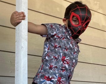 Super heroes Custom child button up