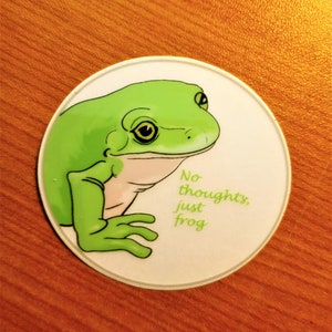 No Thoughts, Just Frog Sticker - 2x2 Glossy Sticker