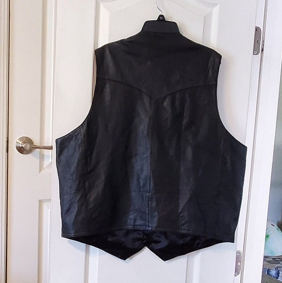 Scully Black Leather, Button Up, Lined Vest Size … - image 2