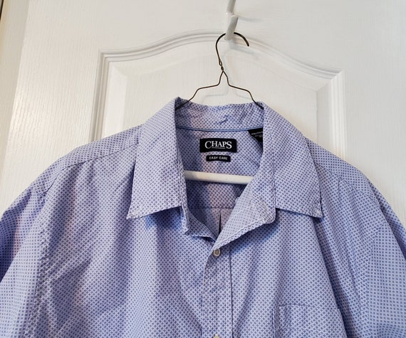 Chaps Easy Care XXL Blue Short Sleeve Button Down Shirt RN 41381 Etsy
