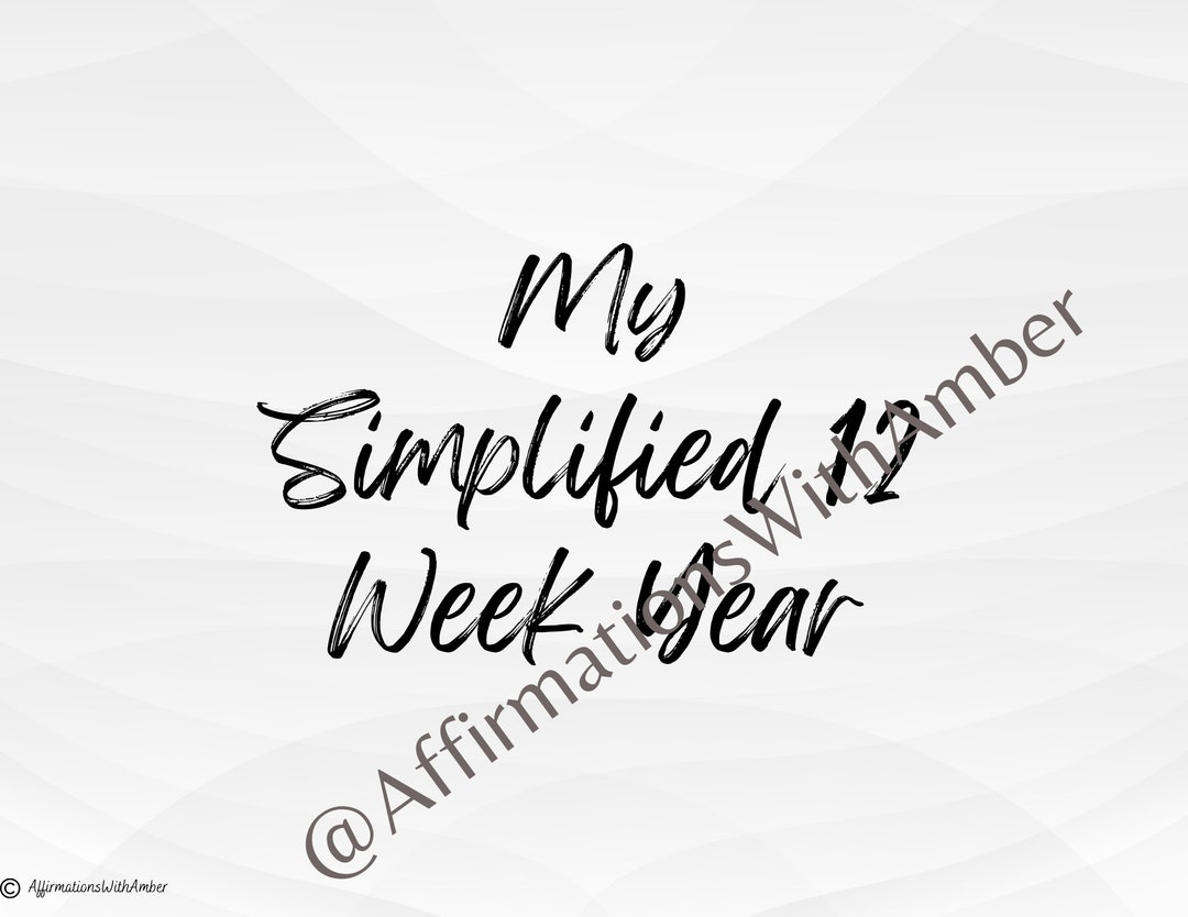 Simplified 12 Week Year Tracker_classic Vibes Etsy