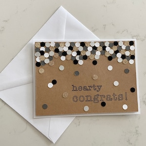Congrats Greeting Card, Congratulations Card, Congrats, Confetti Card