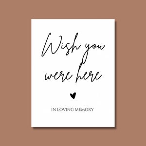 Wish You Were Here Wedding Memorial Sign (Digital Download)