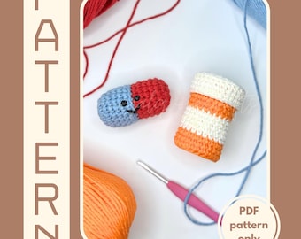 Chill Pill Crochet Pattern, PDF PATTERN, Crochet Pill Amigurumi, Crochet Pattern Pill, Crochet Happy Pill, English US Terms