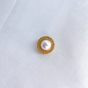 Vintage Designer Gold Pearl Button 23mm