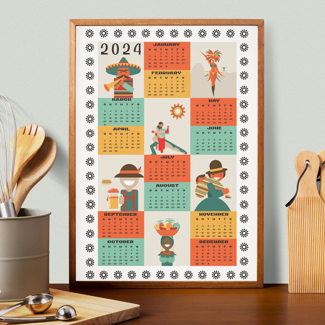 2024 Printable Poster Calendar 11x17 - Etsy