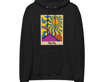 Bluza polarowa z kapturem unisex z motywem karty tarota z lat 70. The Sun