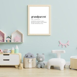 Grandparent Definition Print Printable Grandparent Gift Grandmother or ...