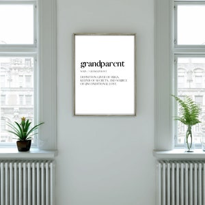 Grandparent Definition Print Printable Grandparent Gift Grandmother or ...