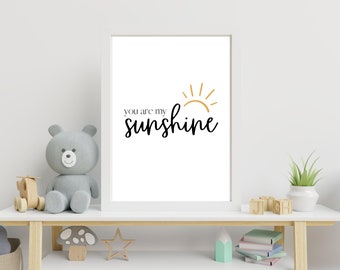 You are My Sunshine Print | Lullaby Printable Wall Art | Gender Neutral Nursery Decor | Cute Baby Room Poster | Kid’s Room Wall Art