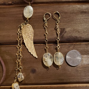 Real Citrine earrings and matching Necklace