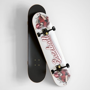 Athletics Baseball Wooden Skateboard - Skateboard for Extreme Sports & Outdoors - LongBoard And Penny Board Gift For Skating Lover