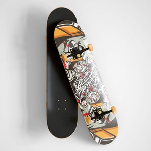 Black Baseball Skateboard - LongBoard And Penny Board Gift For Skating Lover - Wooden Skateboard for Extreme Sports & Outdoors