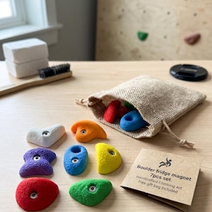 Set kleurrijke Bouldergrepen Koelkastmagneten - Set van 7 tot 24 Stuks - Gratis gift bag