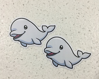 Leuke functionele witte walvis stickerset