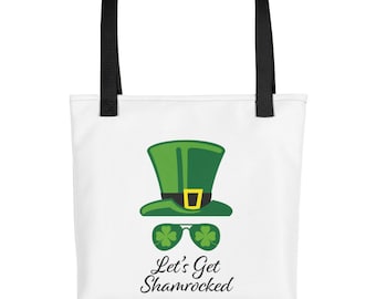 Tote Bag for Women Green St Patricks Day Shamrock Clover Large Utility Shoulder Handbag Top Handle