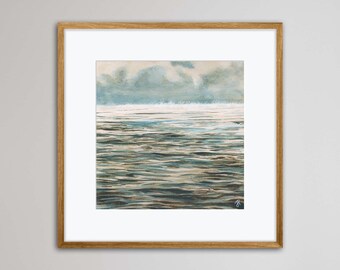 Pintura pirograbada y acuarela Wintermist de J.C. Prins / Impresión artística