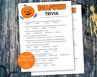 Halloween Trivia Game, Halloween Party Game, Classroom Halloween Party Games, Halloween Trivia Quiz, Halloween Group Game, Tween Games