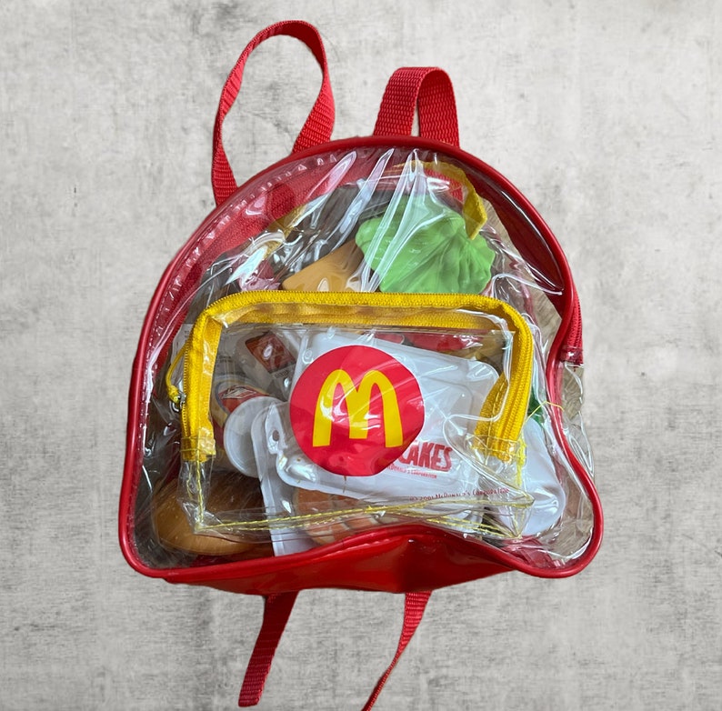 Mcdonalds 2001 Play Food Set PVC Backpack Vintage Near Complete Fast