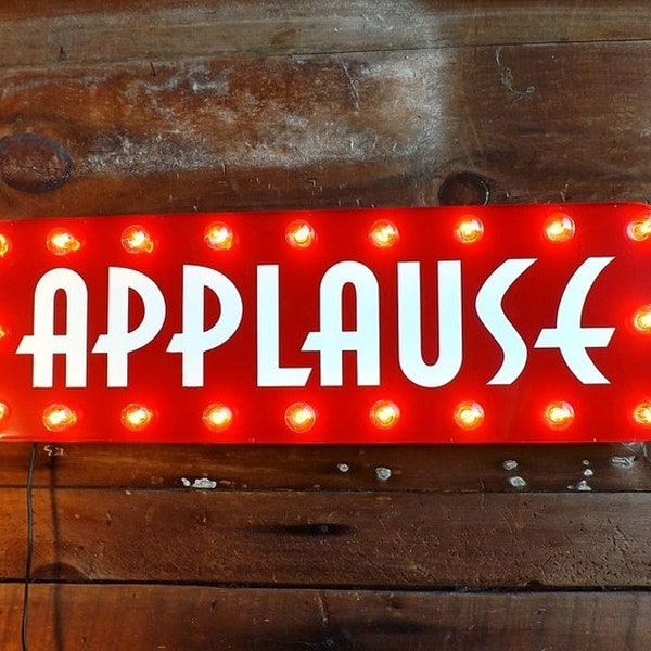 Marquee retro Applause lighted sign wall decor art deco vintage stage tv radio studio light up hanging.