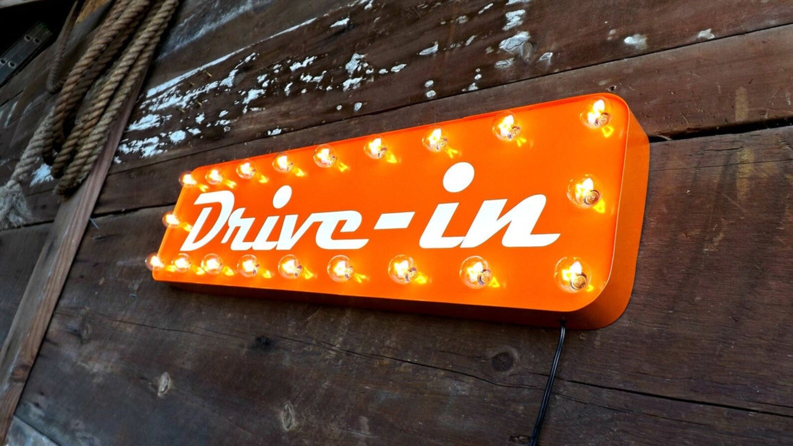 Drive In Sign Drive-in Movie Theater LED Marquee Sign, Retro Wall Decor, Vintage ...